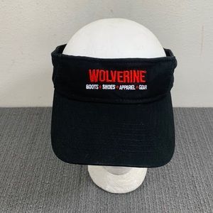 Wolverine Brand Visor Unisex Adjustable Black Red White Strapback Cap